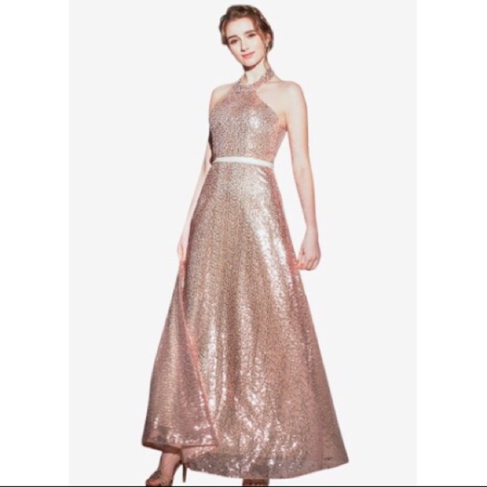 Sequin Halter Special Occasion Dress